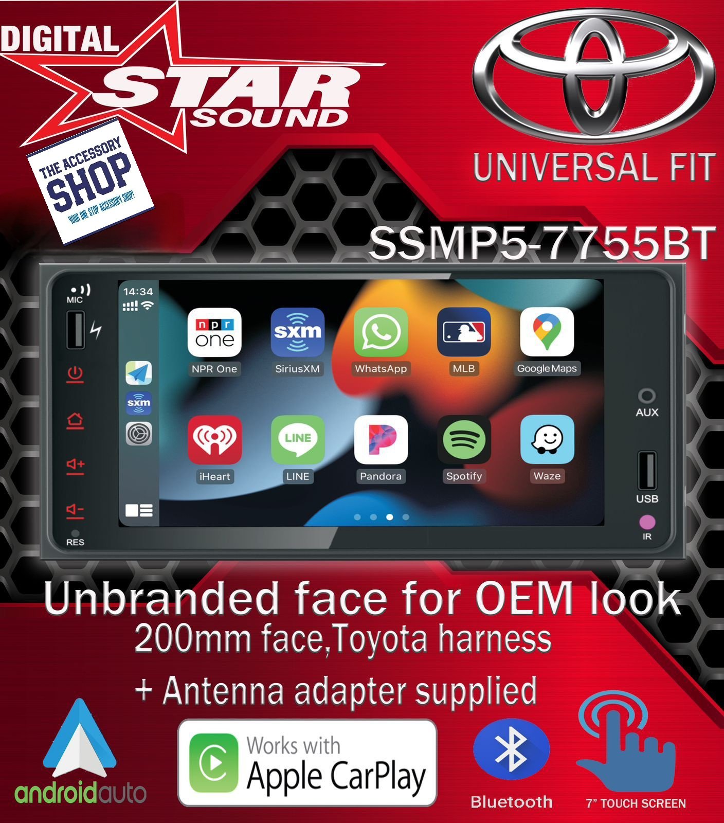 Car Radios Starsound Toyota Universal Radio Andriod Auto Apple Car