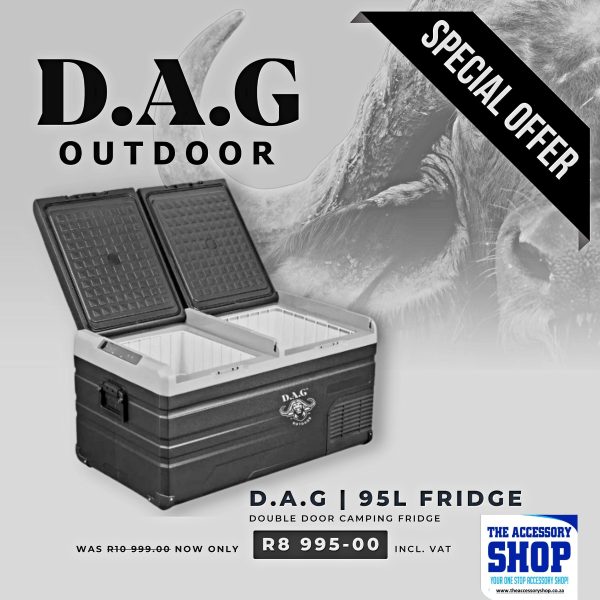 Camping Fridge Double Door 95L DAG 12v, 24v and 220v