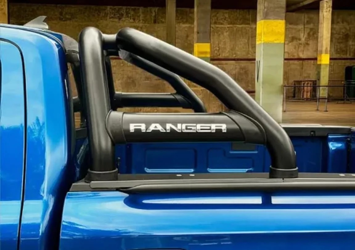 Ford Ranger Next Gen Sports Bar With Oval Side Tubes Black Fits Double Cab Super Cab