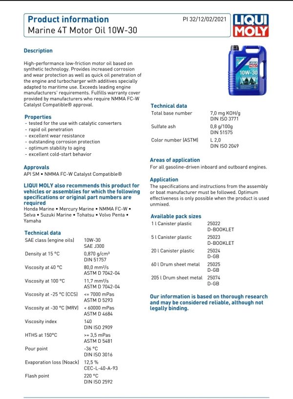 Marine 4T 4 stroke Motor Oil 10W30 1 liter - Image 2