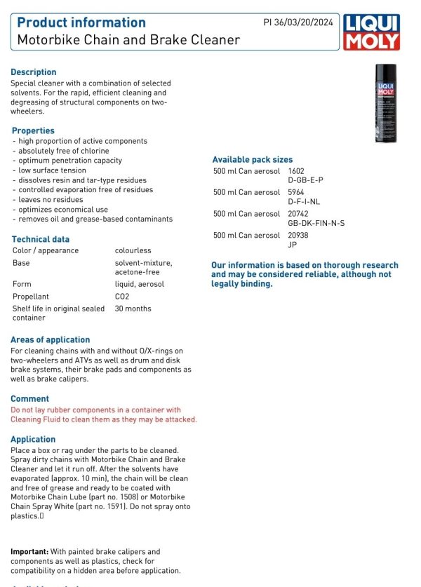 Motorbike Chain and Brake Cleaner - Image 2