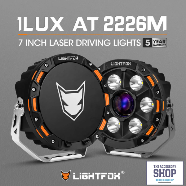 Lightfox 7inch Osram Laser LED Driving Lights 1Lux @ 2,226m