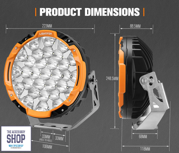 Lightfox Osram 9" LED Spot lights 1Lux at 2100m BLACK FRIDAY - Image 2