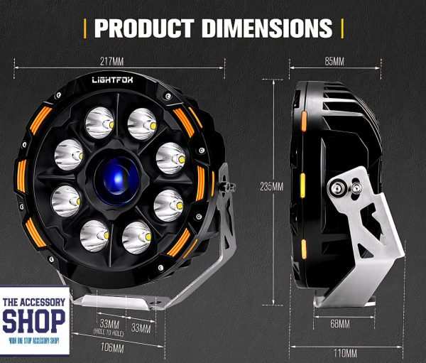 Lightfox 9inch Osram Laser LED Driving Lights 1Lux @ 2,226m 15,046Lumens - Image 6