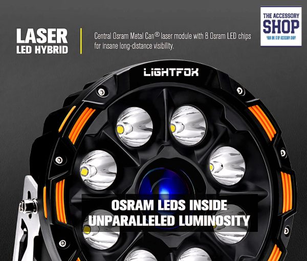 Lightfox 9inch Osram Laser LED Driving Lights 1Lux @ 2,226m 15,046Lumens - Image 4