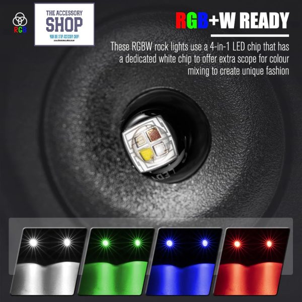 LIGHTFOX RGBW LED Rock Lights - 4 Pack - Image 5