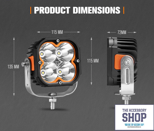 LIGHTFOX 5inch Cygnus Osram LED Pod Lights 1Lux@396m 7,053 Lumens (Pair ) - Image 9