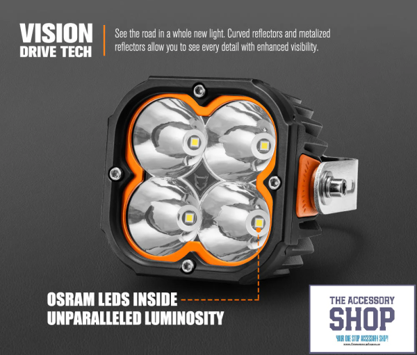 LIGHTFOX 5inch Cygnus Osram LED Pod Lights 1Lux@396m 7,053 Lumens (Pair ) - Image 8