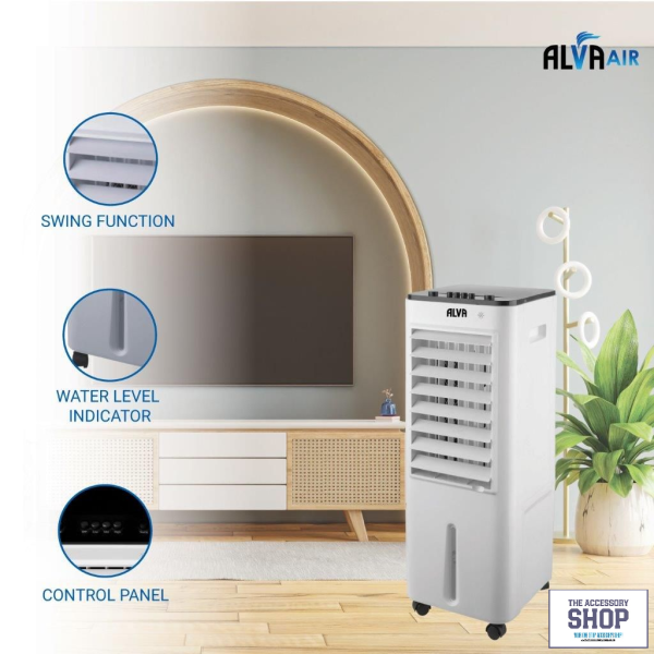 Air Cooler | Fan | Humidifier 3 Speeds, Oscillating with 2 ice packs With Remote - Alva - Image 4