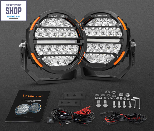 Lightfox Pair 9 inch Osram LED Driving Lights Round Spotlight Spot DRL Headlight - Image 2